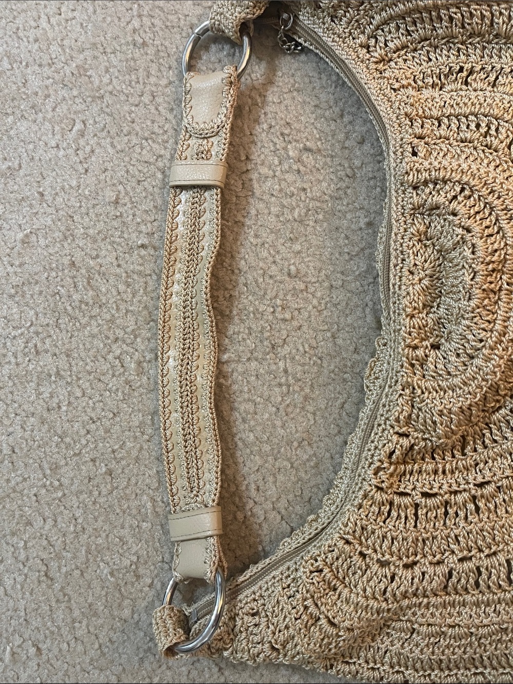 The Sak Woven Crescent Shoulder Bag in Natural Beige - Picture 5 of 7
